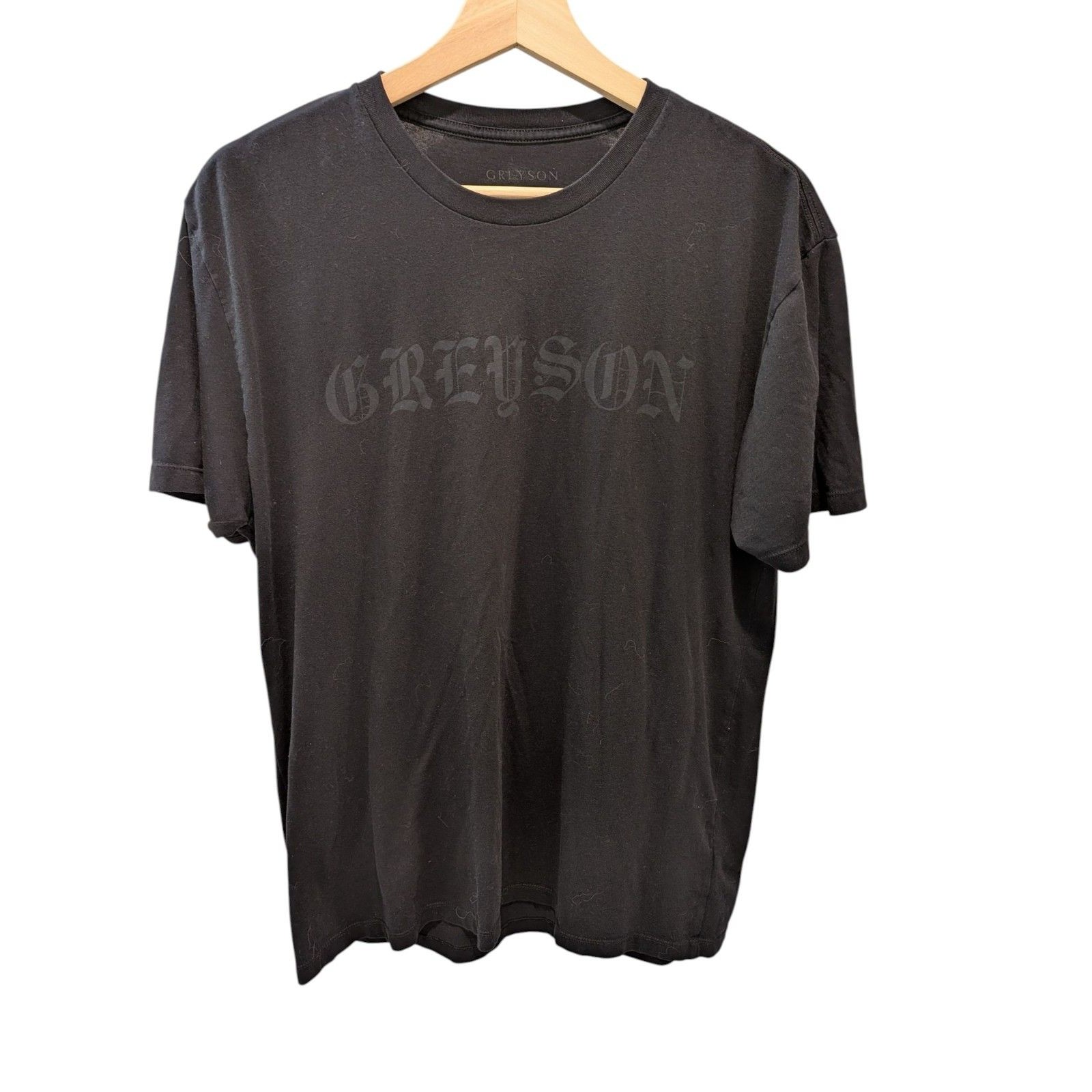 Greyson Men's Large Black T-Shirt Short Sleeve Cotton Golf Apparel Wolf Sport